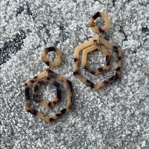 Express Tortoise Hexagon Earrings